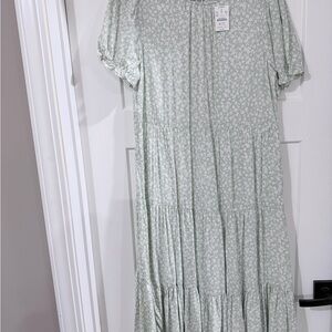 Floral Green Maxi Dress